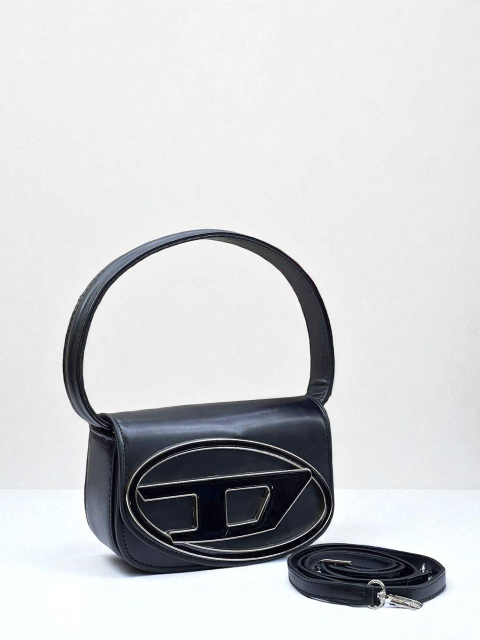 Kapaklı Klasik Kot İşlemeli El ve Omuz Çantası