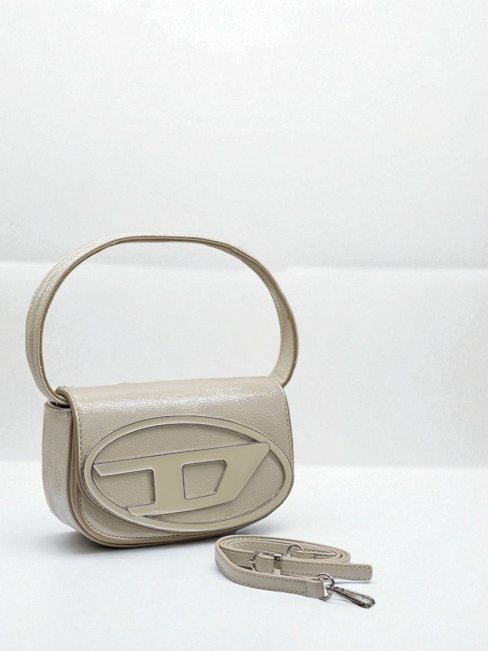 Kapaklı Klasik Kot İşlemeli El ve Omuz Çantası