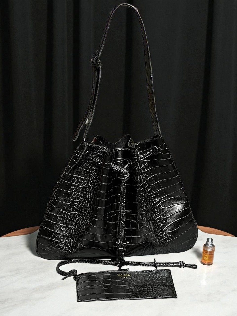YSL SAINT LAURENT MEDIUM HOBO BAG Timsah
