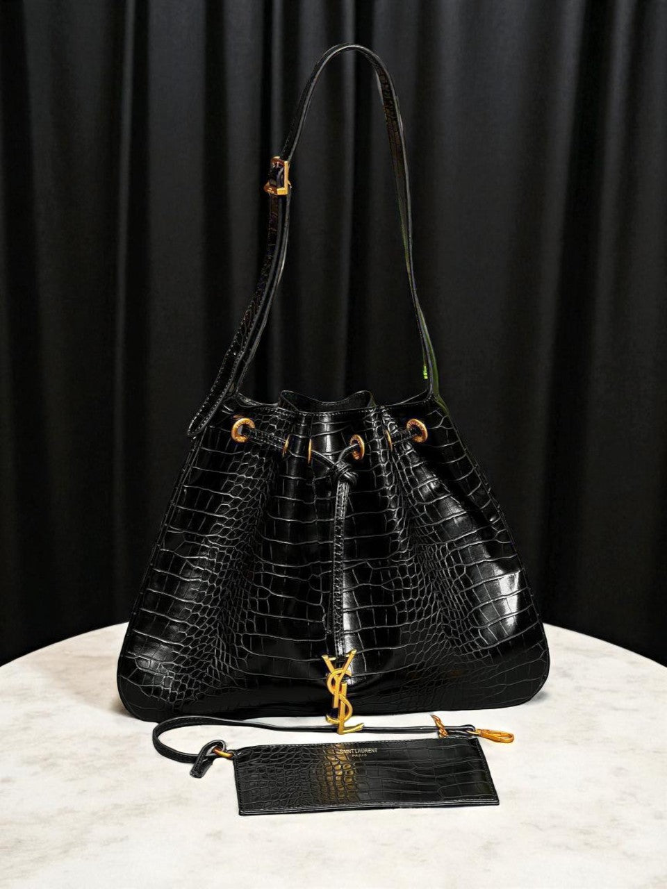 YSL SAINT LAURENT MEDIUM HOBO BAG Timsah