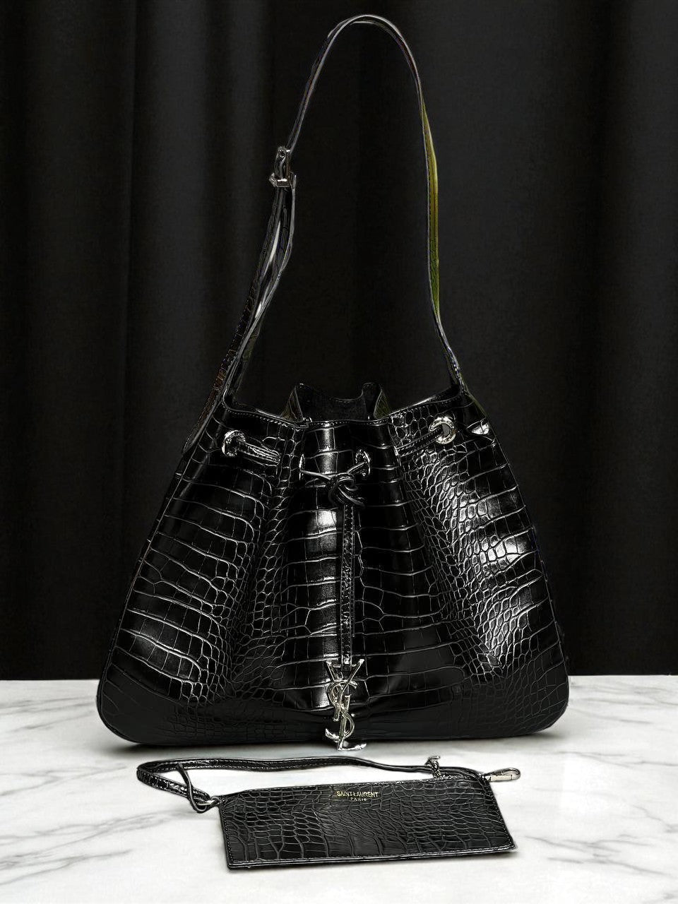 YSL SAINT LAURENT MEDIUM HOBO BAG Timsah
